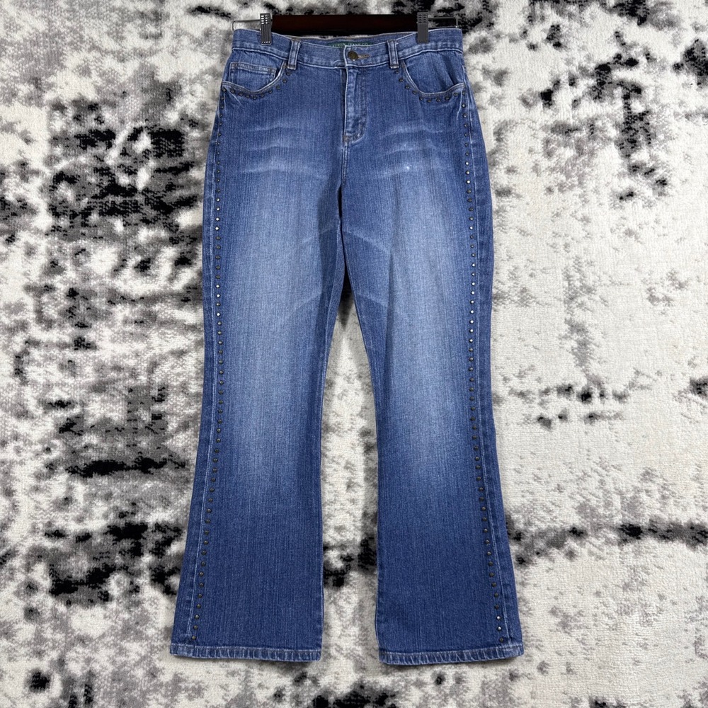 Lauren Jeans Co Jeans Womens Size 4P‎ Flare Side Stud Cowgirl Rodeo West Hippie